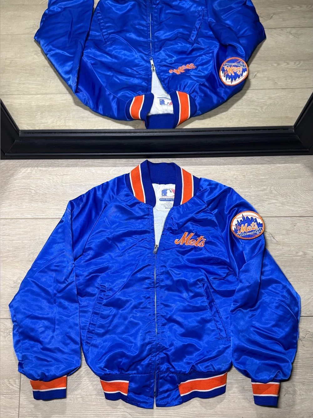 Vintage 1980s New York Mets ‘Nicole’ Embroidered & Patched Satin Bomber Jacket